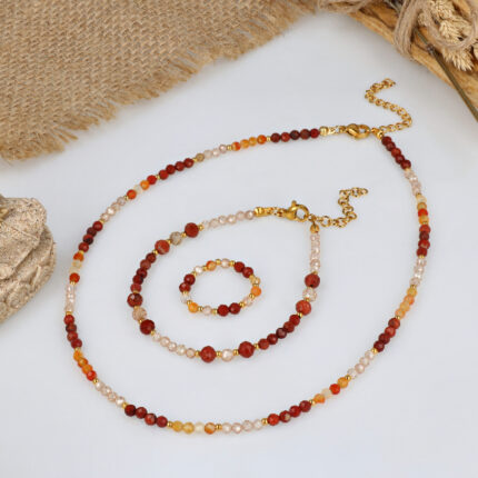 Zestaw Jaspis, Agat, Cyrkonia