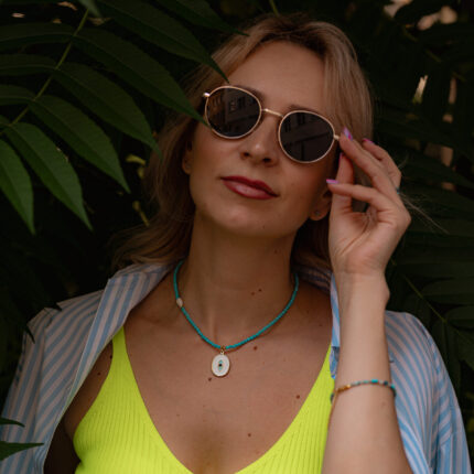 Naszyjnik Choker z Magnezytem, Muszlą