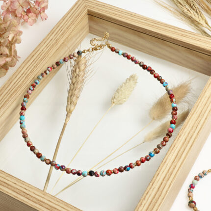 Naszyjnik Choker z Jaspisem Cesarskim