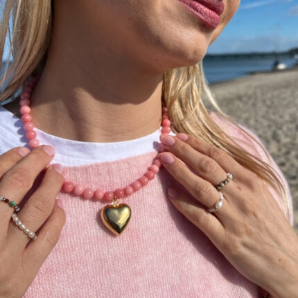 Naszyjnik Choker Jadeit Różowy