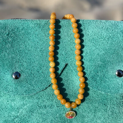 Naszyjnik Choker Jadeit Pomarańczowy